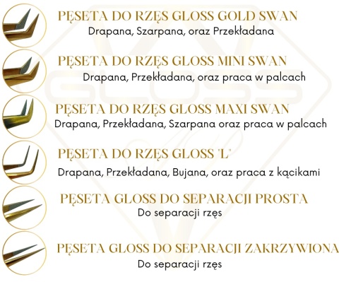 Pęseta do rzęs "L"